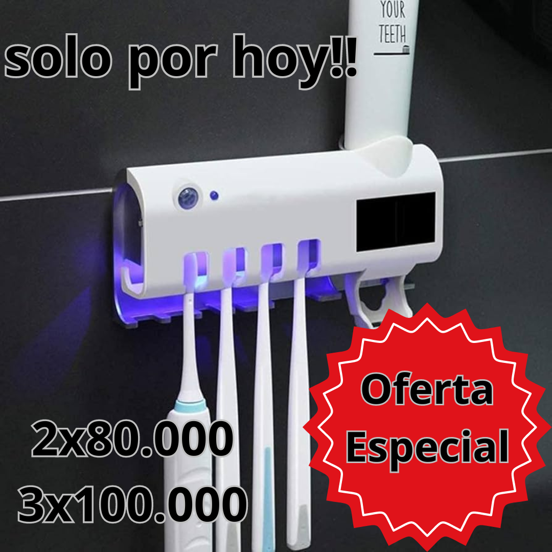 ESTERILIZADOR DE CEPILLOS UV PRO + DISPENSADOR DE PASTA